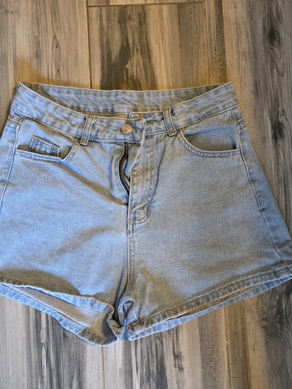 SHEIN Light Blue High Waist Denim Shorts